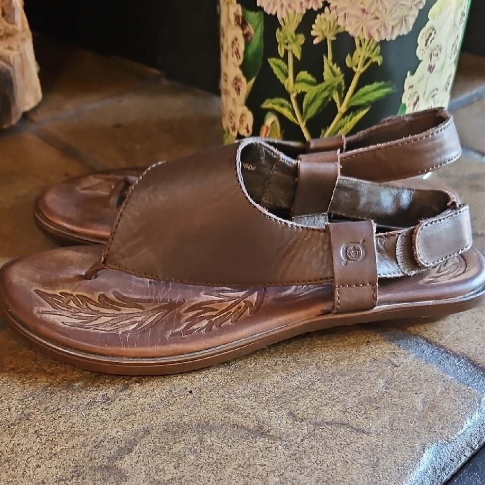 Born Dark Brown Leather Sandals - Picture 5 of 5